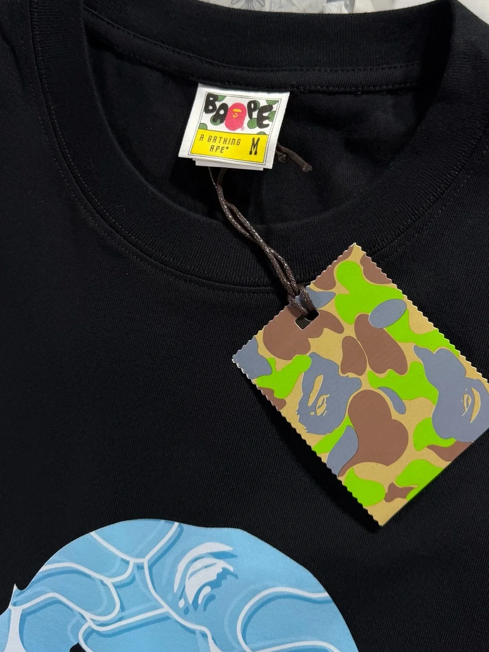 BAPE ABC Sea Surface Camo Ape Head T-shirt ‘Black’ - Picture 7 of 9